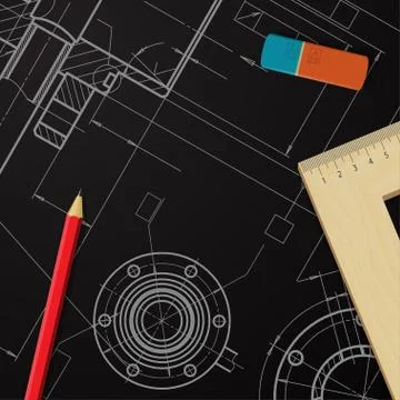 Engineer or architect illustration Stock Illustration