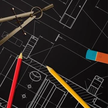 Engineer or architect illustration Stock Illustration