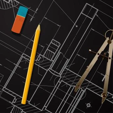 Engineer or architect illustration Stock Illustration