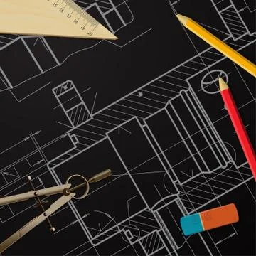 Engineer or architect illustration Stock Illustration