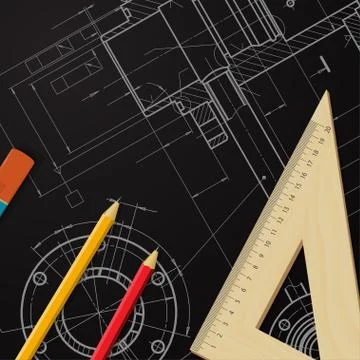 Engineer or architect illustration Stock Illustration