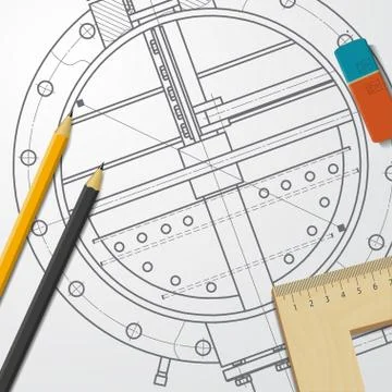 Engineer or architect illustration Stock Illustration