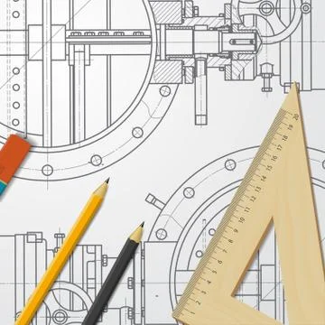 Engineer or architect illustration Stock Illustration