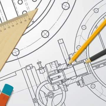 Engineer or architect illustration Stock Illustration