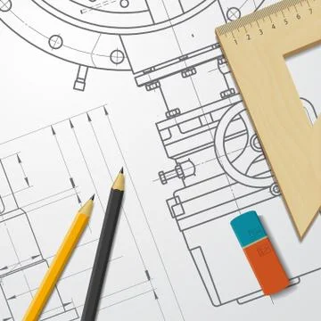 Engineer or architect illustration Stock Illustration