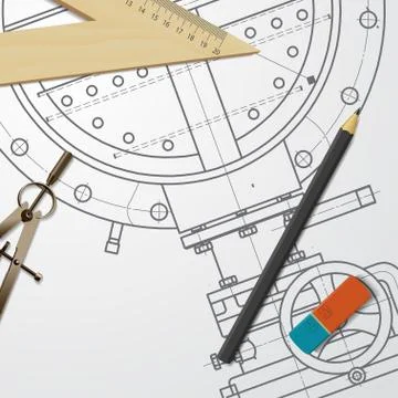 Engineer or architect illustration Stock Illustration