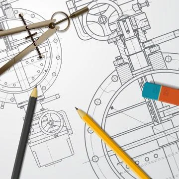 Engineer or architect illustration Stock Illustration