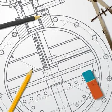 Engineer or architect illustration Stock Illustration