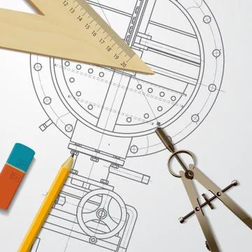 Engineer or architect illustration Illustrazione stock
