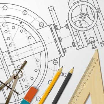 Engineer or architect illustration Stock Illustration