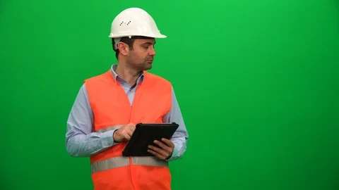 Engineer or Architecture Making Presentation with Tablet on Digital Screen Stock Footage 88652773