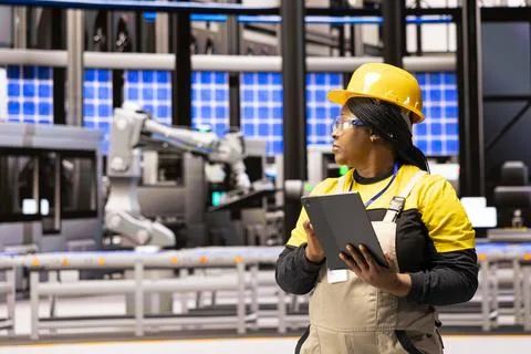 Engineer oversees machinery development Stock Photos