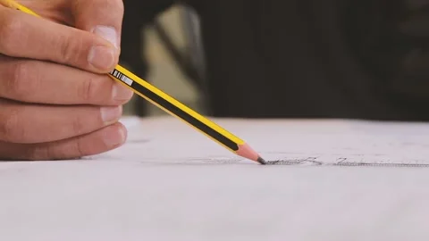 Engineer paints with hand Stock Footage 145094190