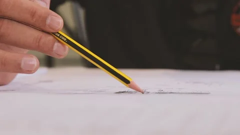 Engineer paints with hand Stock Footage 145094347