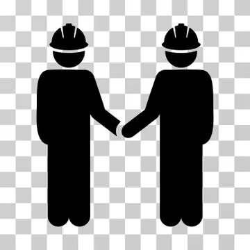 Engineer Persons Handshake Vector Icon Stock Illustration