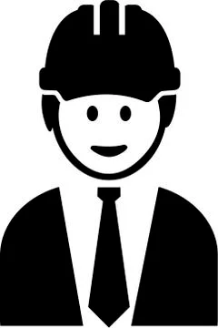 Engineer Pictogram with Helmet Stock Illustration