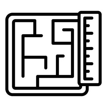 Engineer plan icon outline vector. Female engineer 스톡 일러스트