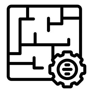 Engineer plan icon outline vector. Machinery process 스톡 일러스트