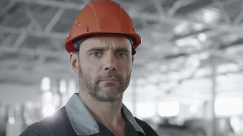 Engineer Plan of Manufacture Work. Caucasian People in Safety Hard Hat or Workwe Stock Footage 199475948