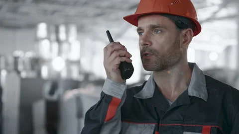 Engineer Plan of Manufacture Work. Caucasian People in Hard Hat or Safety Wear. Stock Footage 199475966