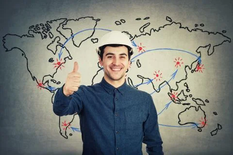 Engineer positive thumb up Stock Photos