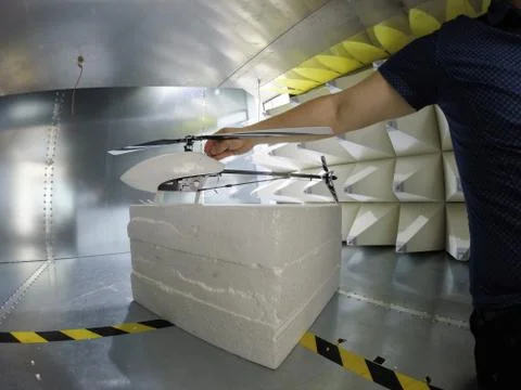 Engineer preparing for the Electromagnetic compatibility EMC test Stock Photos