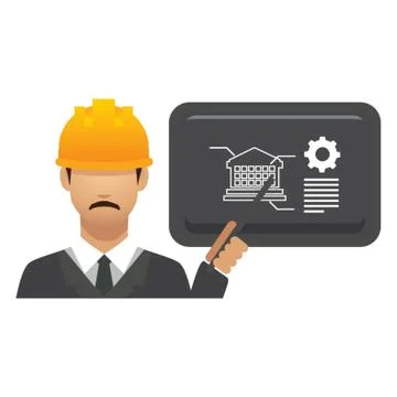 Engineer With Presentation Illustrazione stock