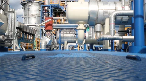 Engineer in process area of chemical plant Stock Footage 54518949