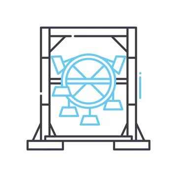 Engineer process line icon, outline symbol, vector illustration, concept sign Illustrazione stock