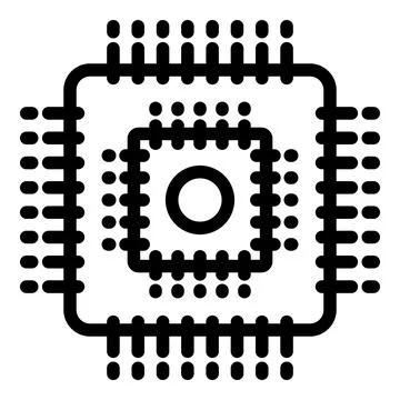 Engineer processor icon, outline style 库存插图
