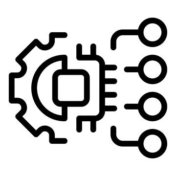 Engineer processor icon outline vector. Worker process Stockillustratie
