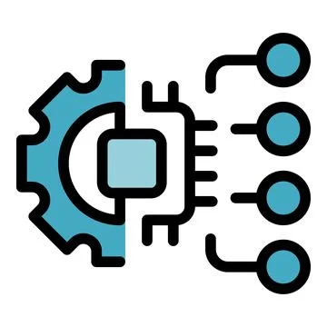 Engineer processor icon vector flat 스톡 일러스트