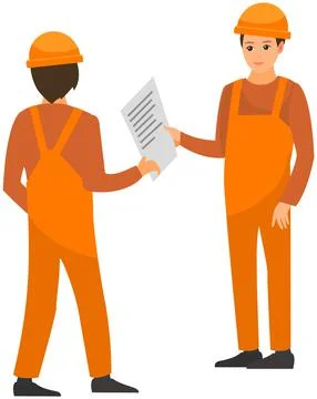 Engineer, production worker in working suit. Technician, electrician, builder 스톡 일러스트
