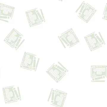 Engineer project blueprint glyph seamless pattern Stock Illustration