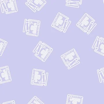 Engineer project blueprint line seamless pattern Stock Illustration