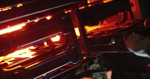 Engineer pulls the hard drive out of the system with blue and red light. Video stock 241475607
