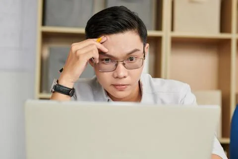 Engineer Reading Design Specifications Stock Photos