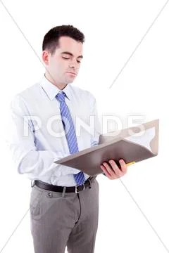 Engineer reading plan Stock Photos