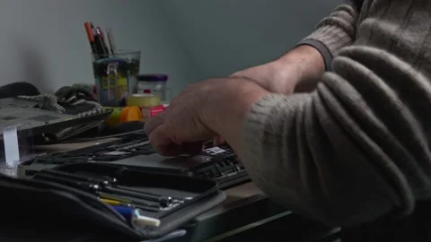 Engineer repairing laptop computer Stock Footage 231896521
