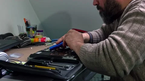 Engineer repairing laptop computer Stock Footage 231896781