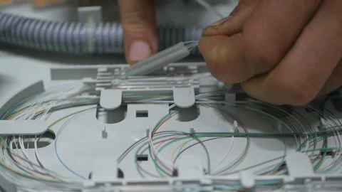 Engineer repairs equipment in server room Stock Footage 97650625