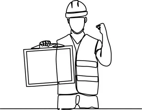 Engineer reviewing plans Vector Stockillustratie