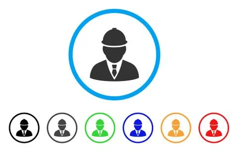 Engineer Rounded Icon Stock Illustration