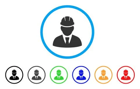 Engineer Rounded Icon Stock Illustration