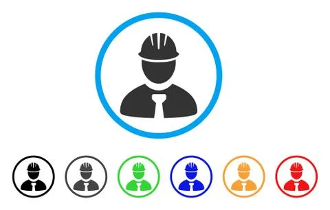 Engineer Rounded Icon Stock Illustration