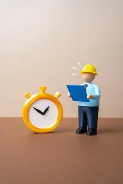 The engineer is rushed to meet a deadline. Intensive work schedule increase.. Stock Photos