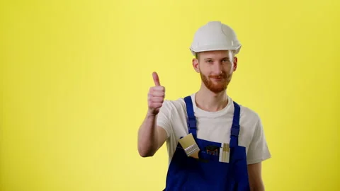 Engineer Showing Thumbs Up And Smiles, Demonstrating Approval, Showing Ok Stock Footage 170188168