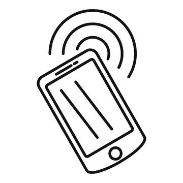 Engineer smartphone icon, outline style Stock Illustration
