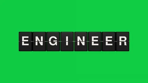 Engineer split flap display board green screen seamless loop Stock Footage 348146924