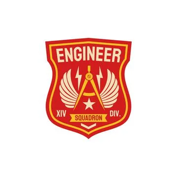 Engineer squadron repair battalion squad chevron Stock Illustration